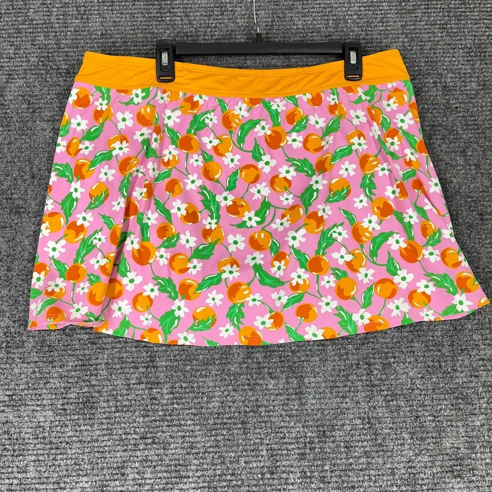 Lands End Swim Skirts Floral Orange Print Bottoms‎ 18W Womens